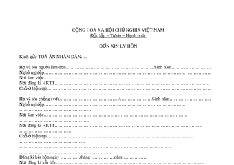 Mẫu đơn khởi kiện